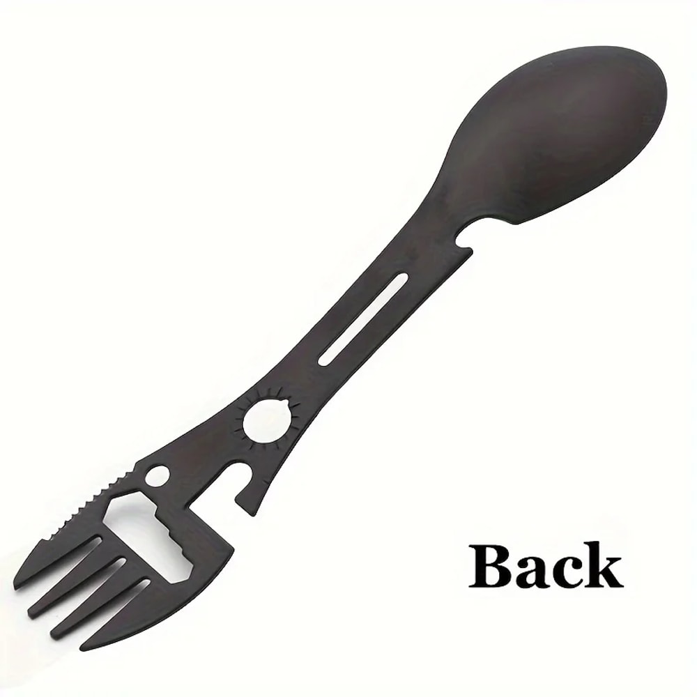 Outdoor Camping Survival Spork, Wrench Bottle Opener Spoon, Kitchen Multifunctional Tool, Multifunctional Whistle Knife