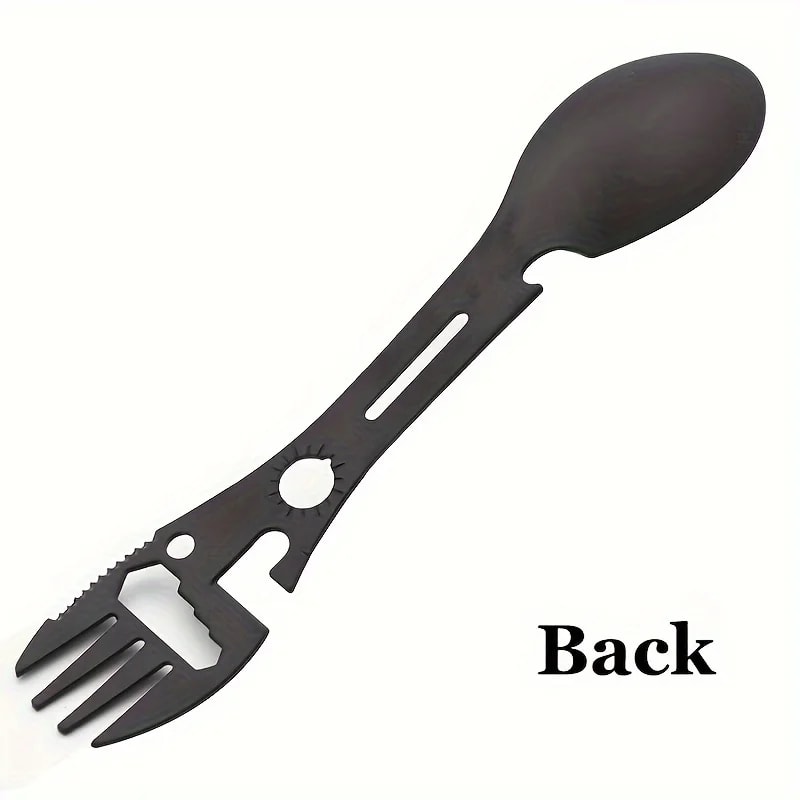 Outdoor Camping Survival Spork, Wrench Bottle Opener Spoon, Kitchen Multifunctional Tool, Multifunctional Whistle Knife