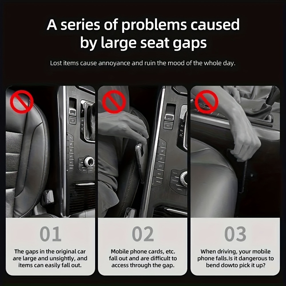 Car Seat Gap Filler Organizer, PU Waterproof Seat Gap Plug Strip, Grooves Gap Storage Auto Interior Accessory
