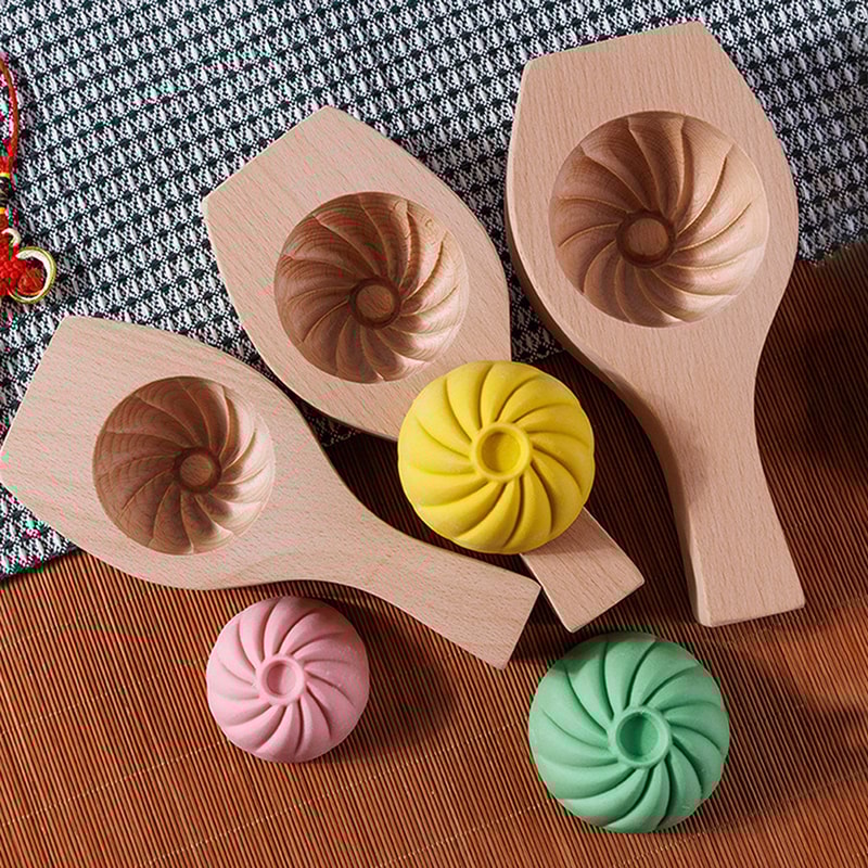 Wooden Traditional Moon Cake Mould DIY Steamed Bun Mold Multipurpose Baking Tool For Pancakes Pie 0