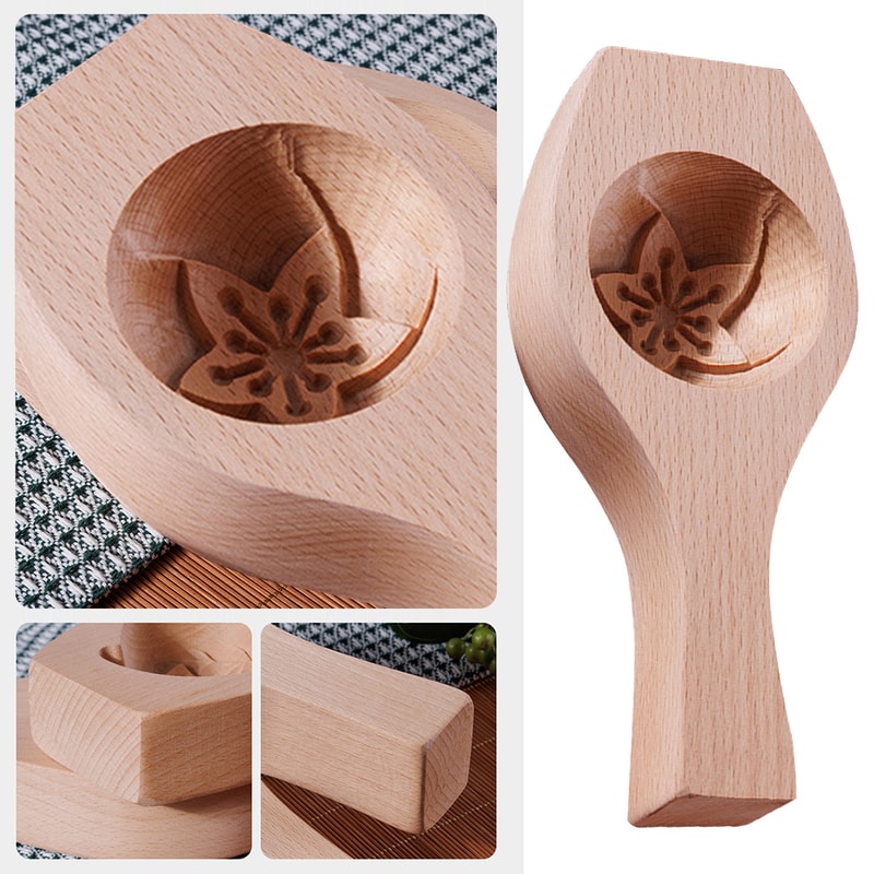 Wooden Traditional Moon Cake Mould DIY Steamed Bun Mold Multipurpose Baking Tool For Pancakes Pie 2