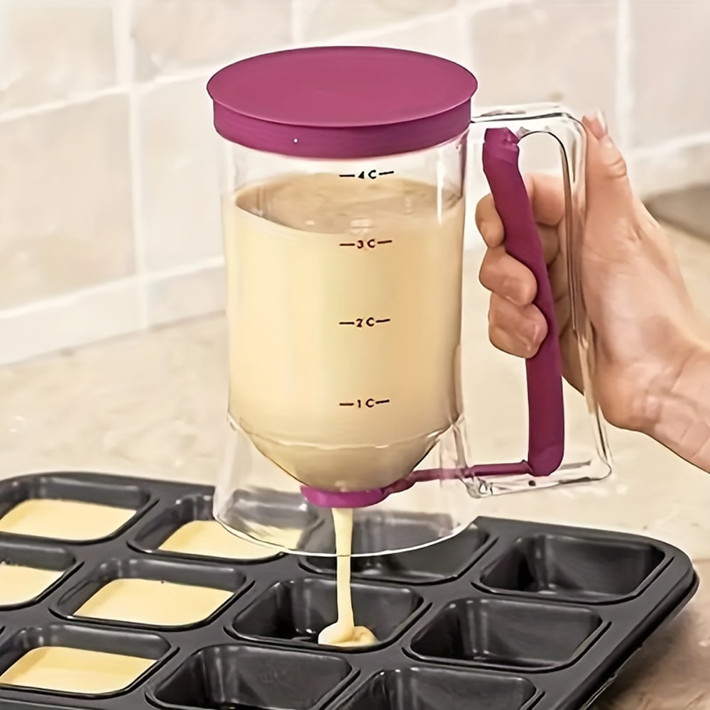 Hand-held Batter Dispenser, Graduated Funnel for Pancakes, Cupcakes, and Cakes
