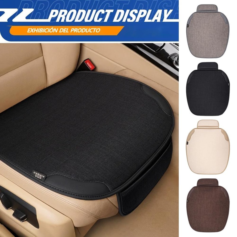 Car Breathable Flax Seat Cover Universal Front Seat Protector Anti Dust Anti Scratch Cushion Covers