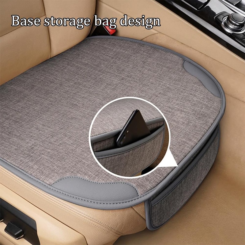Car Breathable Flax Seat Cover Universal Front Seat Protector Anti Dust Anti Scratch Cushion Covers