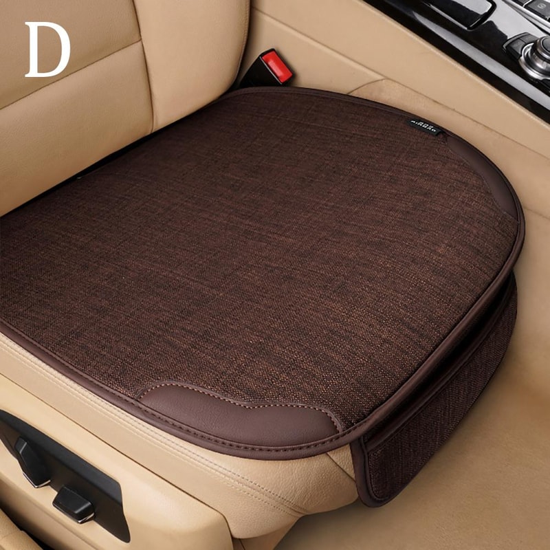 Car Breathable Flax Seat Cover Universal Front Seat Protector Anti Dust Anti Scratch Cushion Covers