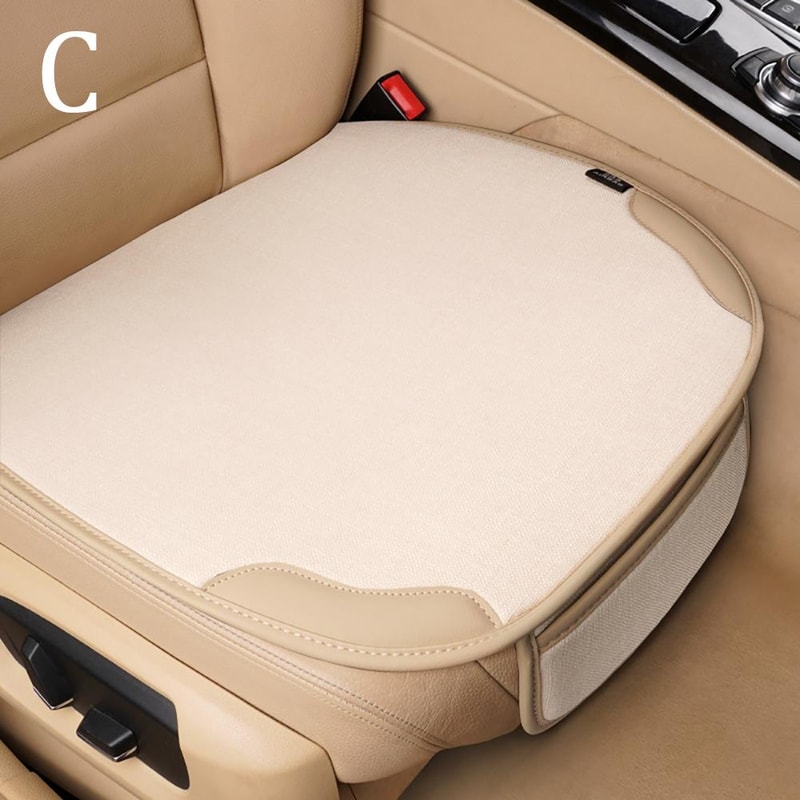Car Breathable Flax Seat Cover Universal Front Seat Protector Anti Dust Anti Scratch Cushion Covers