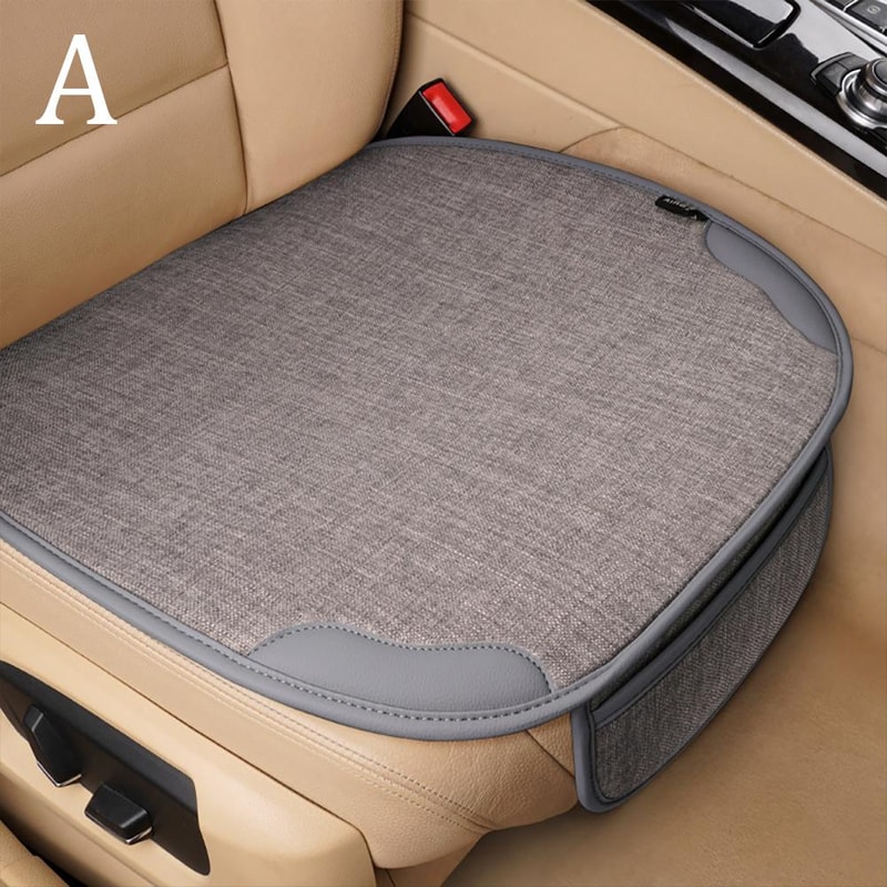 Car Breathable Flax Seat Cover Universal Front Seat Protector Anti Dust Anti Scratch Cushion Covers