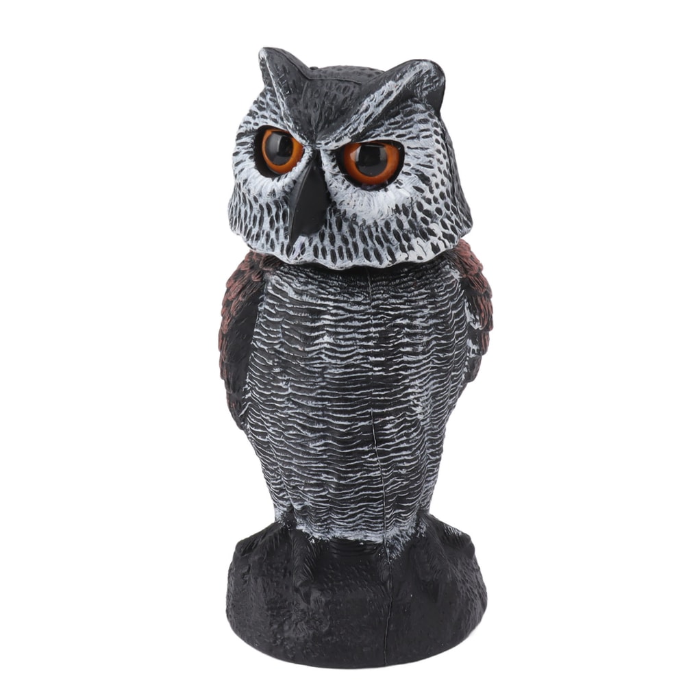 Owl Decoy to Scare Birds, Plastic Shake Head Owl Decoy, Fake Owl Garden Decoration to Scare Birds Away