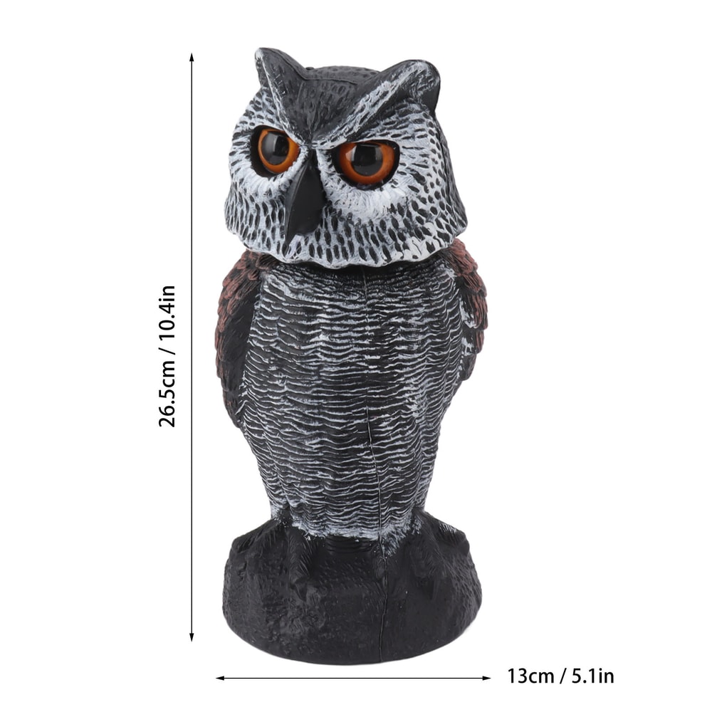 Owl Decoy to Scare Birds, Plastic Shake Head Owl Decoy, Fake Owl Garden Decoration to Scare Birds Away