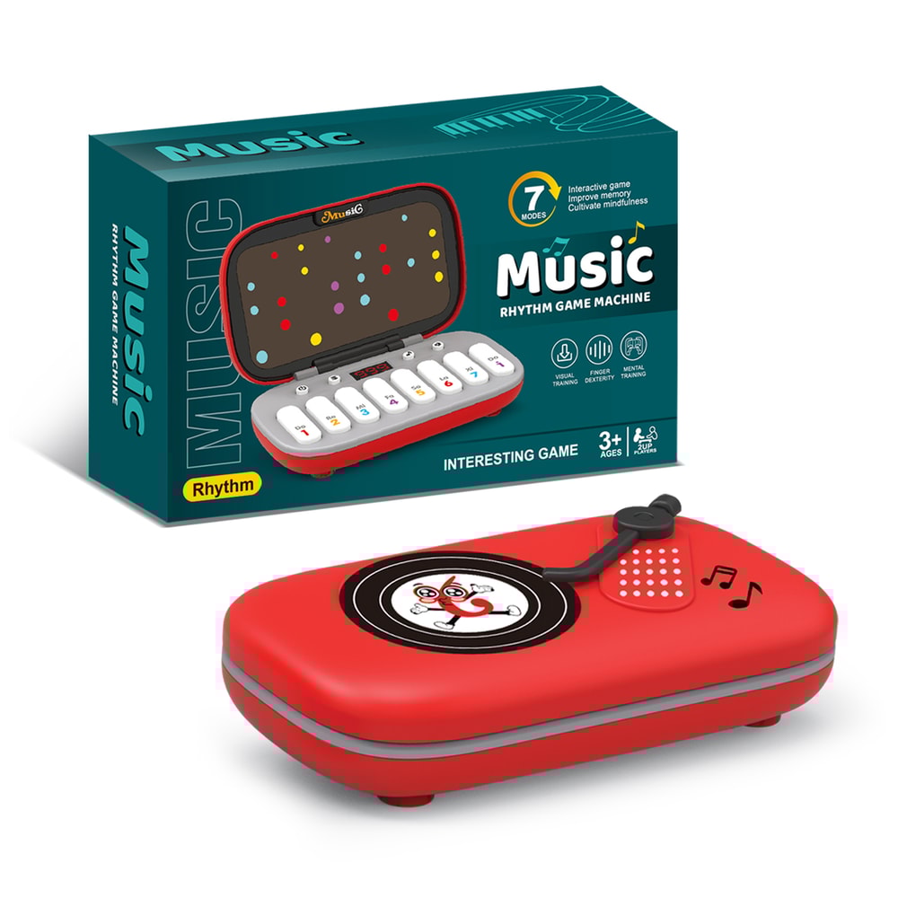 Electronic Music Rhythm Puzzle Game Machine Montessori Travel Toy Light Up Sensory Fast Push Organ 6