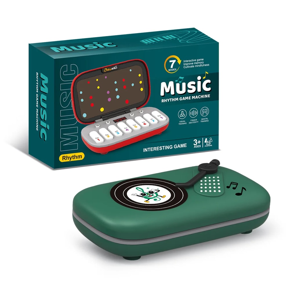 Electronic Music Rhythm Puzzle Game Machine Montessori Travel Toy Light Up Sensory Fast Push Organ 7