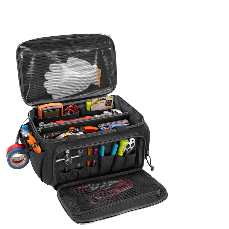 Durable Tactical Tool Bag, Heavy Duty Organizer for Handymen and Carpenters, Non-slip Base, Portable Storage Solution