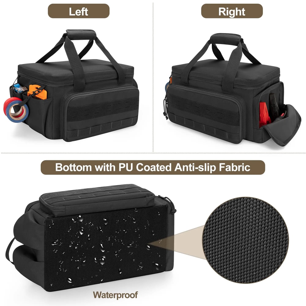Durable Tactical Tool Bag, Heavy Duty Organizer for Handymen and Carpenters, Non-slip Base, Portable Storage Solution