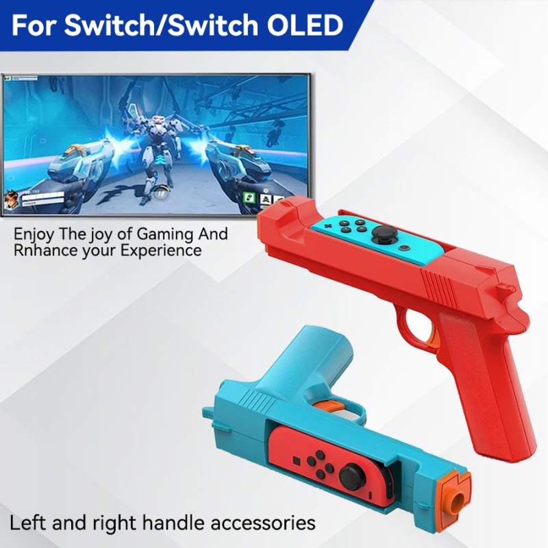 Switch OLED Compatible Gun Controller Shooter Hunting Games Left Right Handle Accessories 1