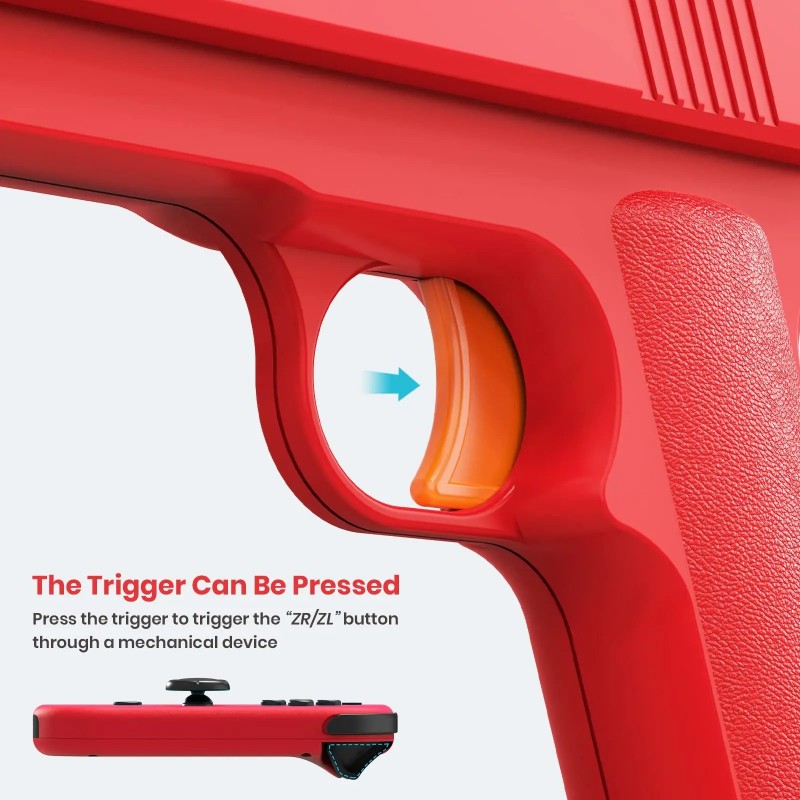 Switch OLED Compatible Gun Controller Shooter Hunting Games Left Right Handle Accessories 2