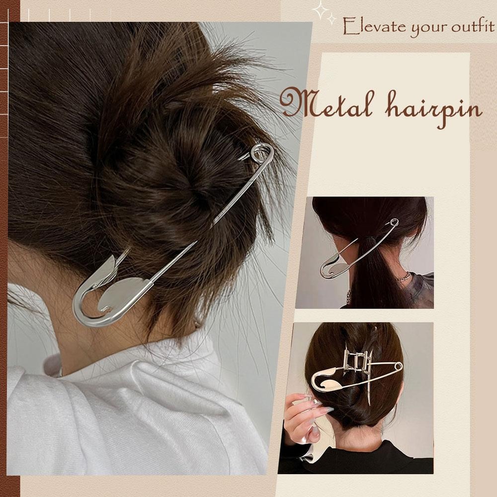 Large Safety Pin Metal Hair Claws Barrettes Hairpins For Women And Girls Stylish Hair Accessories 3