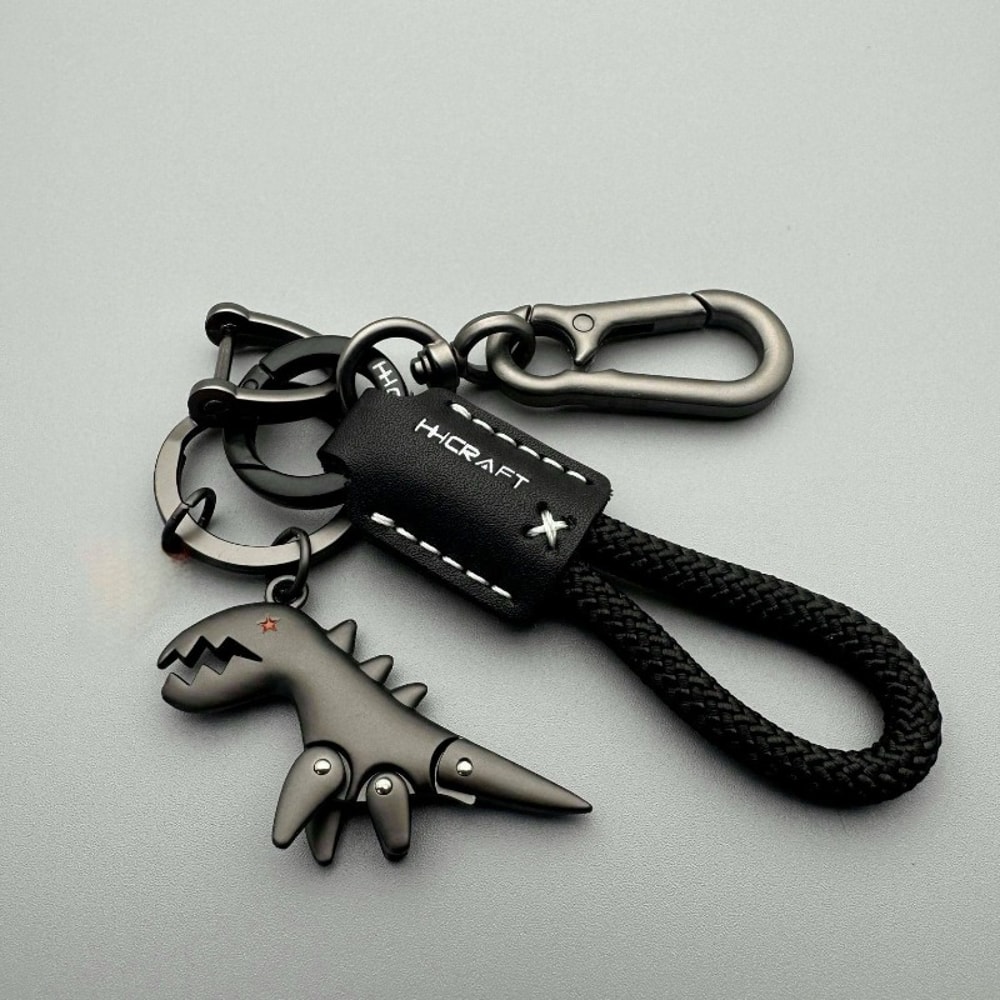 Motorcycle Decoration Accessories Car Keychain Leather Woven Rope Pendant Small Gift For Bikers 9