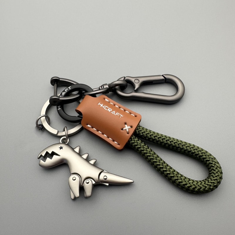 Motorcycle Decoration Accessories Car Keychain Leather Woven Rope Pendant Small Gift For Bikers 5