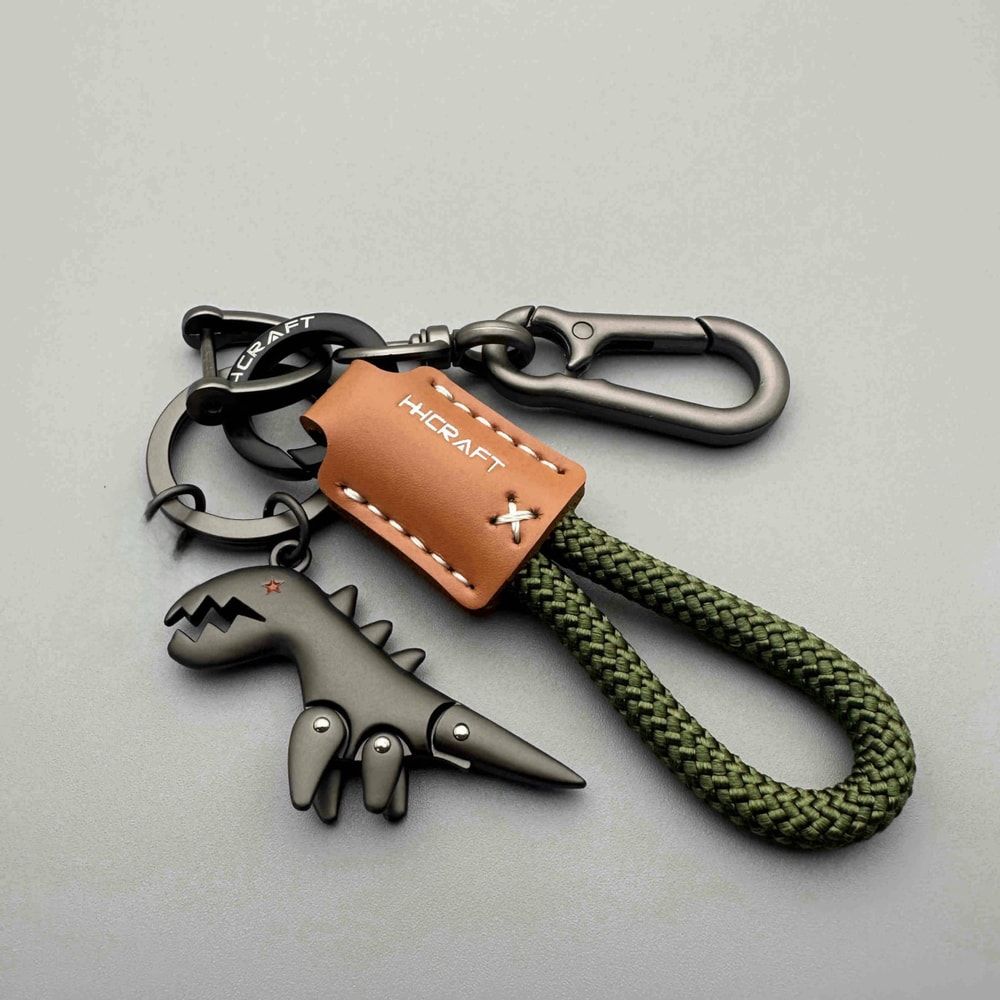 Motorcycle Decoration Accessories Car Keychain Leather Woven Rope Pendant Small Gift For Bikers 7