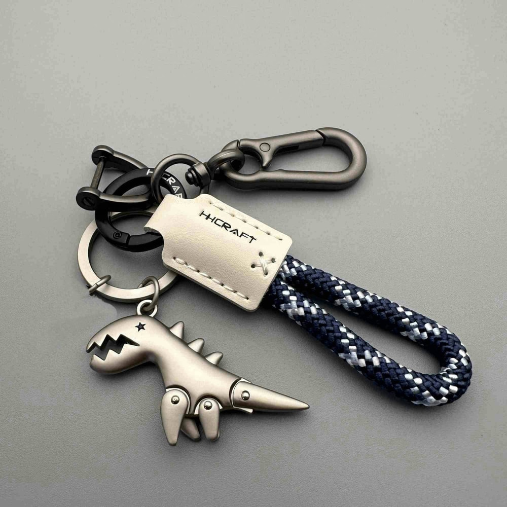 Motorcycle Decoration Accessories Car Keychain Leather Woven Rope Pendant Small Gift For Bikers 8