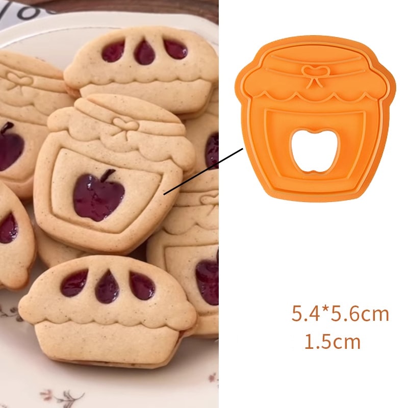 Jam Sandwich Cookie Cutter Biscuit Mold Christmas Plastic Fondant Stamp For Cake Decor 6