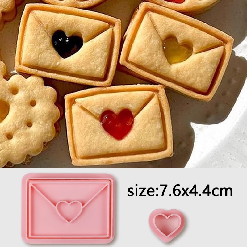Jam Sandwich Cookie Cutter Biscuit Mold Christmas Plastic Fondant Stamp For Cake Decor 7