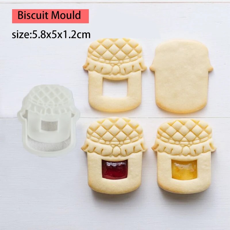 Jam Sandwich Cookie Cutter Biscuit Mold Christmas Plastic Fondant Stamp For Cake Decor 9