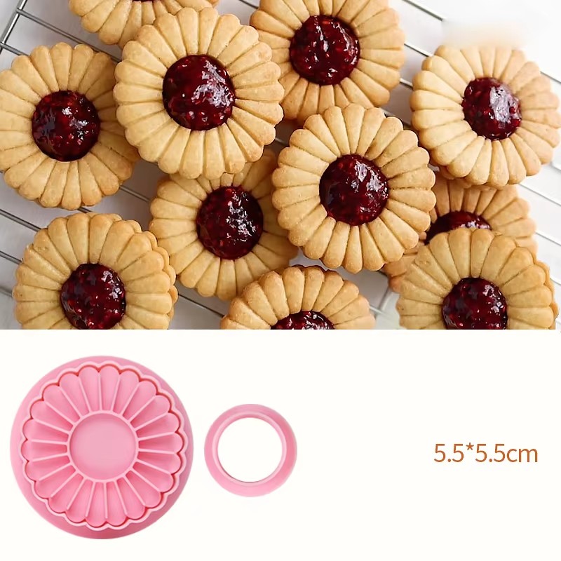 Jam Sandwich Cookie Cutter Biscuit Mold Christmas Plastic Fondant Stamp For Cake Decor 10