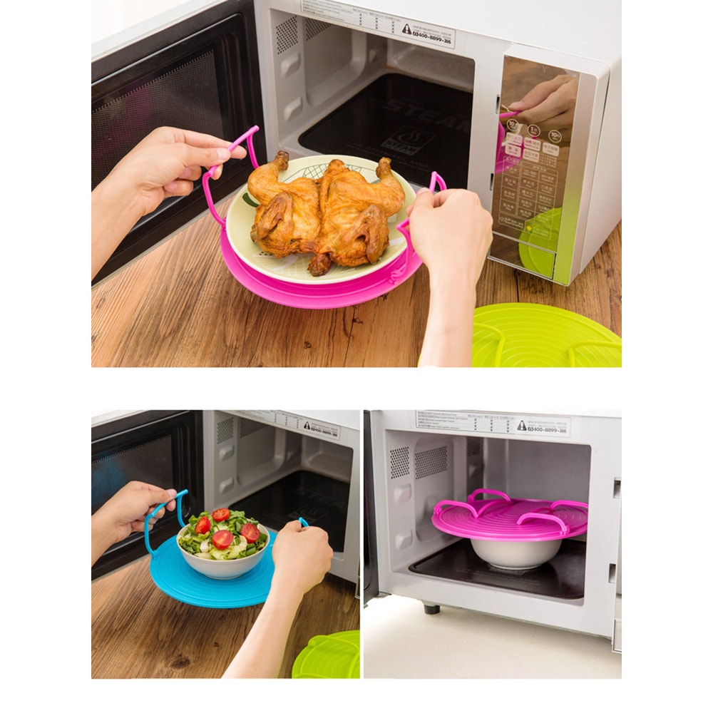 Double Layer Insulation Microwave Oven Tray Storage Rack Multifunctional Heating Steaming Rack Pot 3