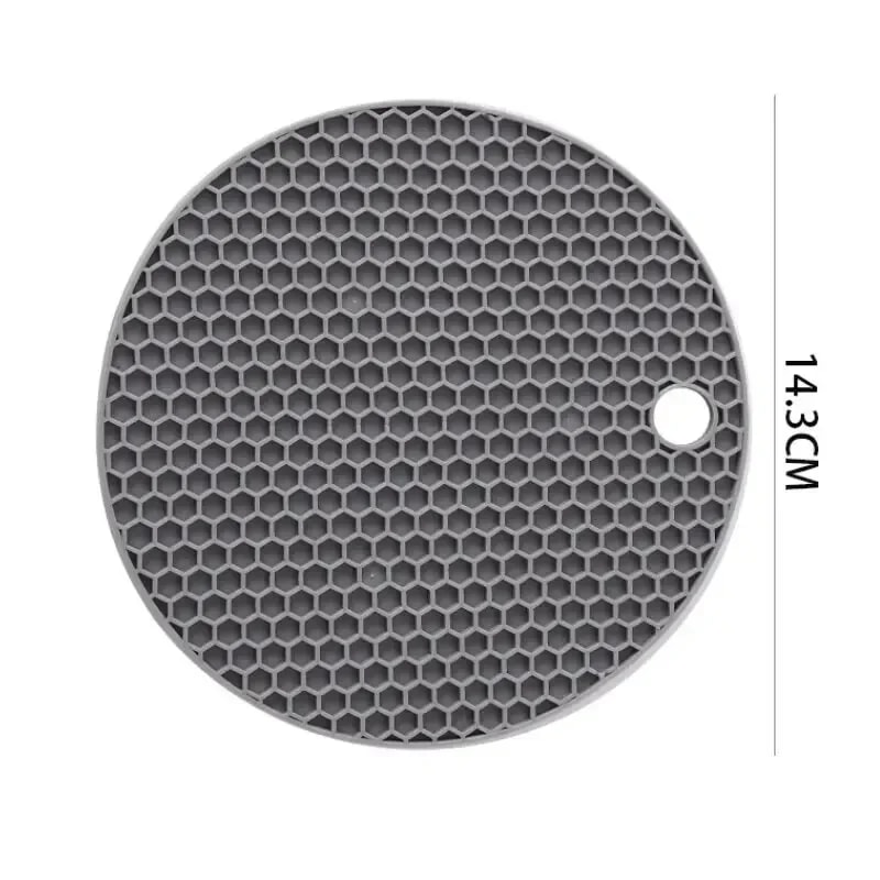 Silicone Heat Resistant Mats, Non-Slip Round Kitchen Pot Pads, Cup Coasters for Kitchen Countertop Protection