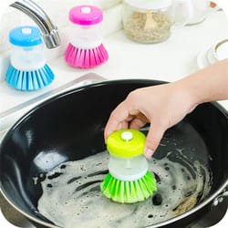 kitchen wash pot dish brush with soap dispenser, household cleaning accessories
