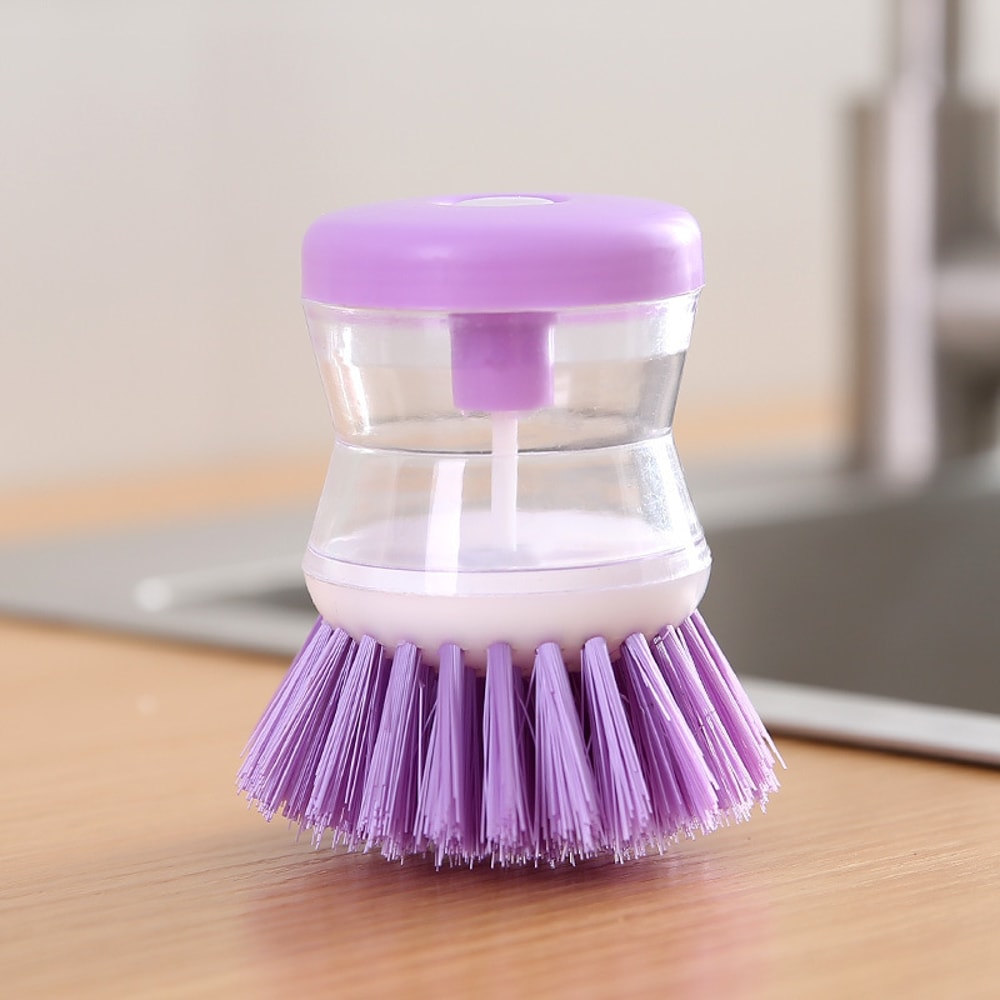 Kitchen Wash Pot Dish Brush with Soap Dispenser, Household Cleaning Accessories
