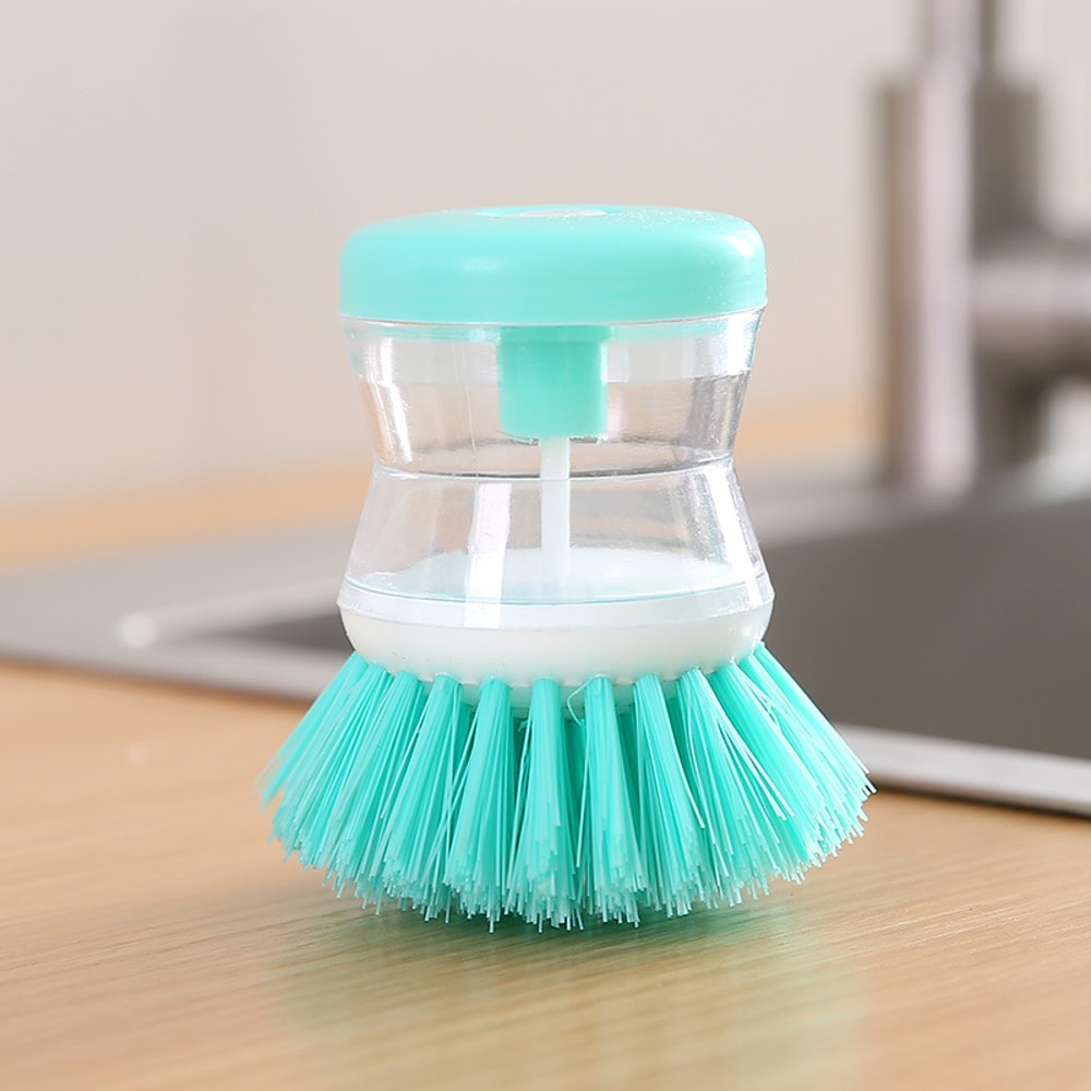 Kitchen Wash Pot Dish Brush with Soap Dispenser, Household Cleaning Accessories