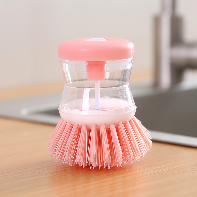 Kitchen Wash Pot Dish Brush with Soap Dispenser, Household Cleaning Accessories