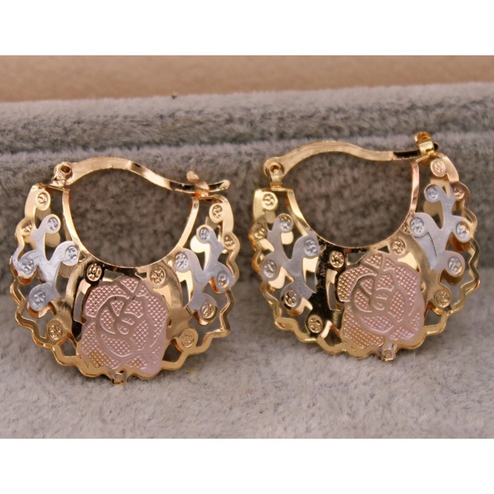 Stylish Gold Plated Hoop Earrings for Women, Perfect for Weddings, Parties, Birthdays