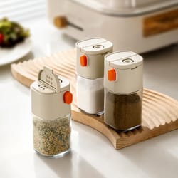 multi-functional quantitative seasoning pot, press-type glass seasoning bottle, kitchen salt jar, spice pepper shakers