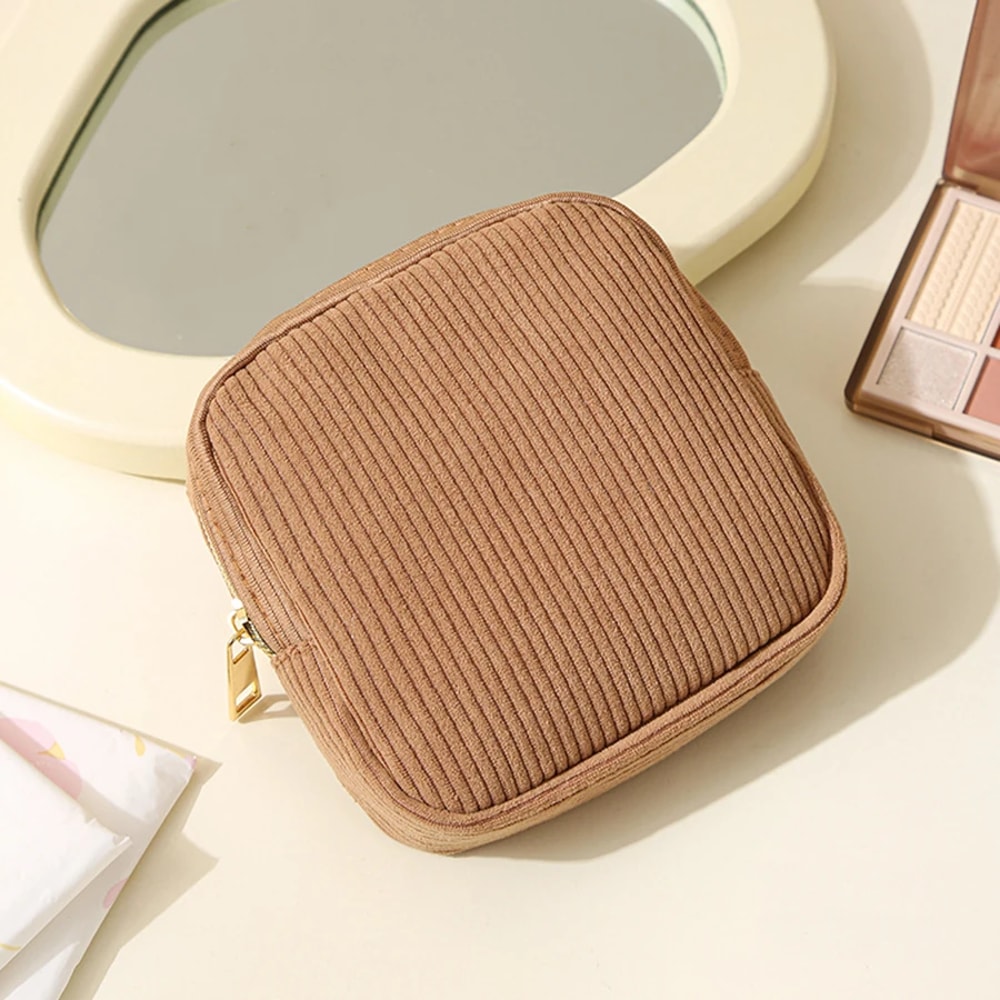 Fashion Makeup Lipstick Case, Mini Cosmetic Storage Pouch for Women, Sanitary Napkins Organizer Travel Bags