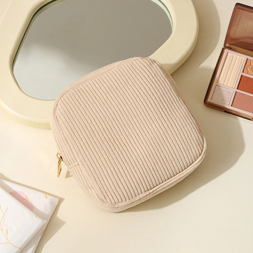 Fashion Makeup Lipstick Case, Mini Cosmetic Storage Pouch for Women, Sanitary Napkins Organizer Travel Bags