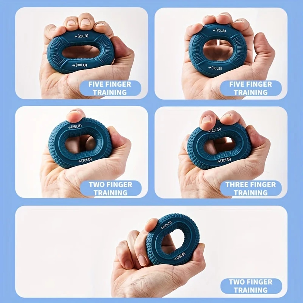 Hand Strengthener Grip Ring for Forearm and Finger Training, Silicone Strength Trainer Ring for Grip Strength