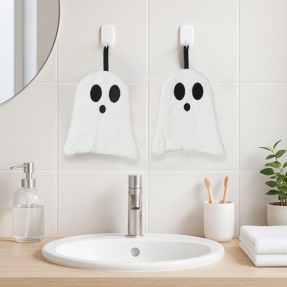 Black Cat Hand Towel Cute Handkerchief Towels For Halloween Super Absorbent Kitchen Towels 4