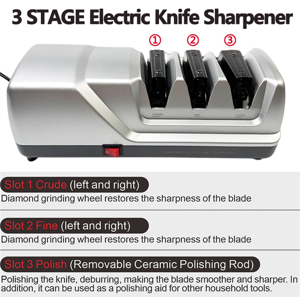 Diamond Wheel Knife Sharpener Angles Coarse Fine Ceramic Stages For Fast Safe Sharpening 5