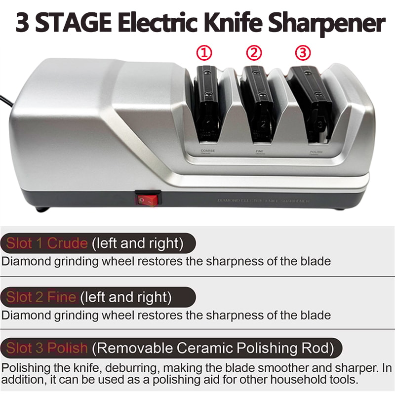 Diamond Wheel Knife Sharpener Angles Coarse Fine Ceramic Stages For Fast Safe Sharpening 5