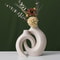 Nordic Ceramic Interlock Vase for Wedding, Bridal Shower, Pampas Grass Home Decoration