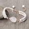 Vintage Design White Bracelet Mini Stone Glass Beads Howlite Handmade Braided Bangles For Women Men 1