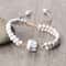 Vintage Design White Bracelet Mini Stone Glass Beads Howlite Handmade Braided Bangles For Women Men 6