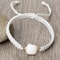 Vintage Design White Bracelet Mini Stone Glass Beads Howlite Handmade Braided Bangles For Women Men 7