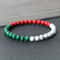 Classic Natural Stone Palestine Flag Bracelet, Men Women National Flag Beads Bracelet, Christmas Prayer Beads Jewelry