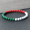 Classic Natural Stone Palestine Flag Bracelet, Men Women National Flag Beads Bracelet, Christmas Prayer Beads Jewelry