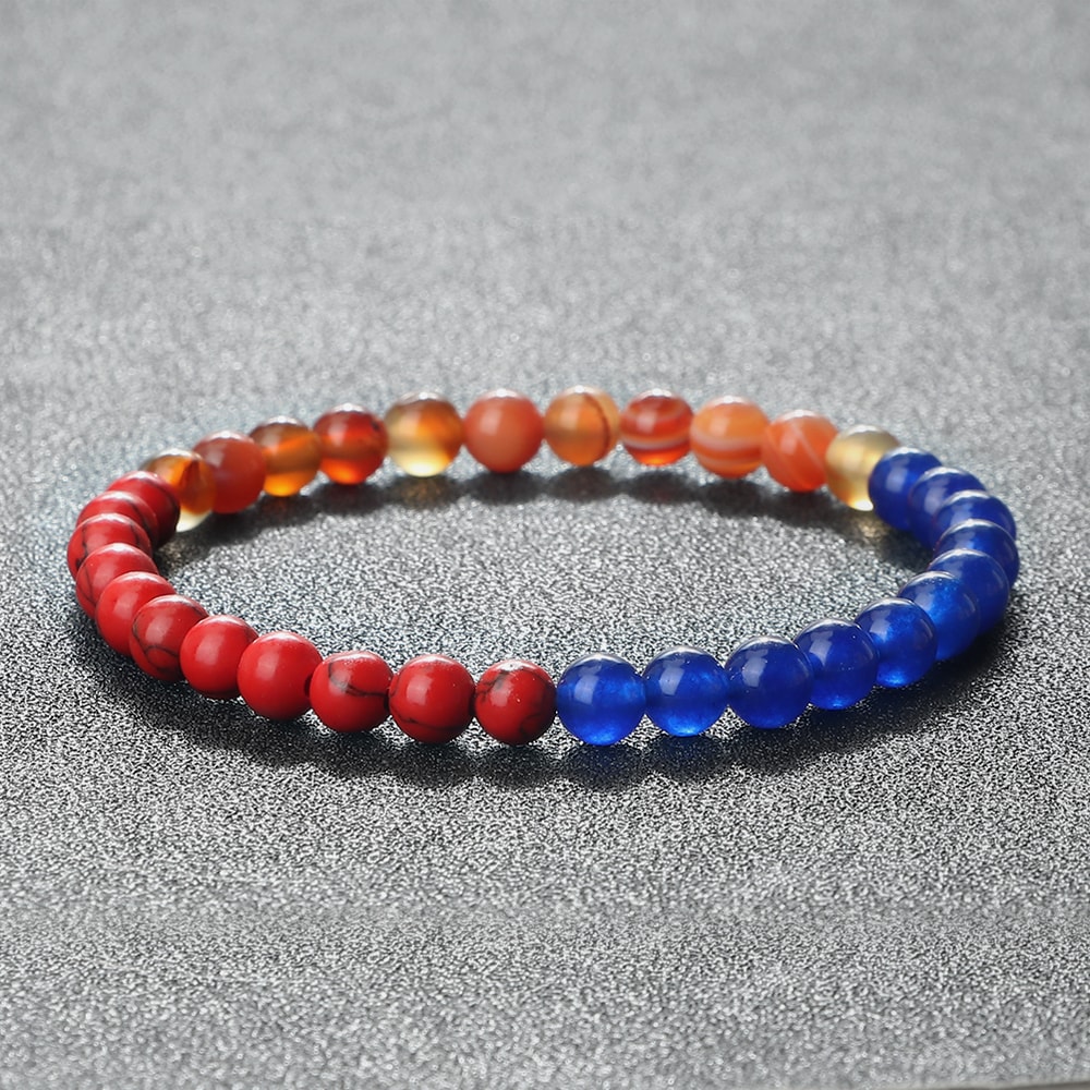 Classic Natural Stone Palestine Flag Bracelet, Men Women National Flag Beads Bracelet, Christmas Prayer Beads Jewelry