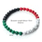 Classic Natural Stone Palestine Flag Bracelet, Men Women National Flag Beads Bracelet, Christmas Prayer Beads Jewelry